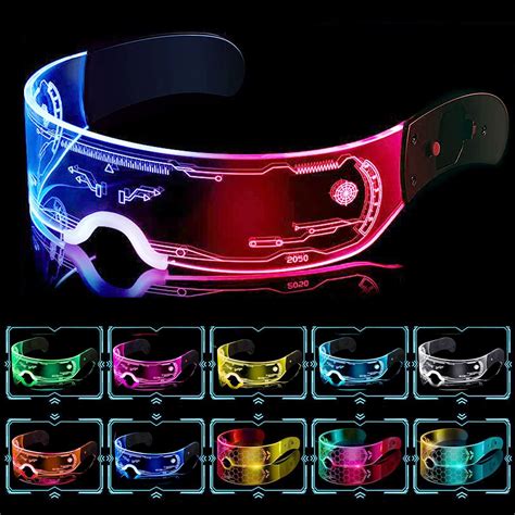 Buy Cyberpunk Led Visor Glasses Luminous Futuristic Flashing Glasses