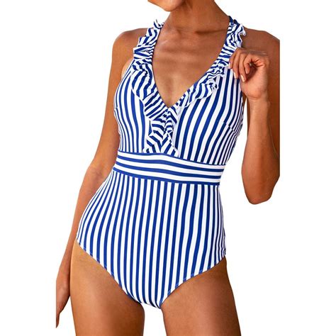 Cupshe V Neck Ruffled Criss Cross Back One Piece Best One Piece