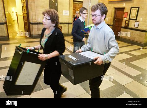 Ballot Boxes Arriving For The Oxford East Constituency Count Taking