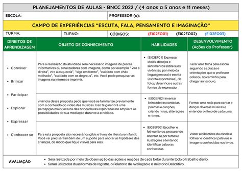 Planejamentos Bncc Lb Atividades E Pedagogia