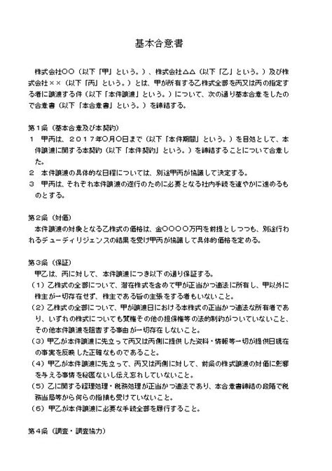 契約書の書き方基本合意書2