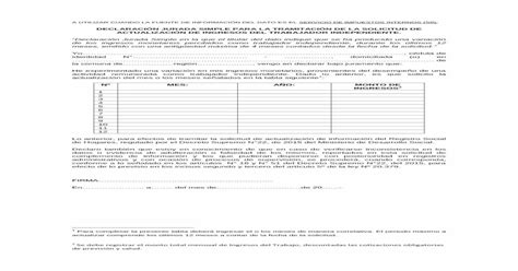 DeclaraciÓn Jurada Simple Para La TramitaciÓn De … · DeclaraciÓn Jurada