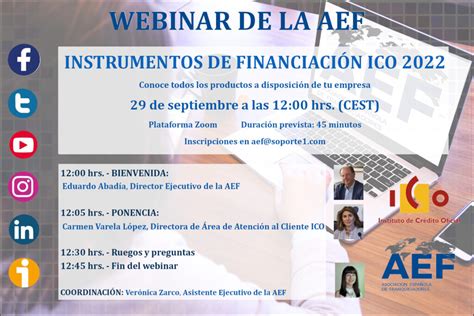 Webinar Aef Instrumentos De Financiaci N Ico De Septiembre