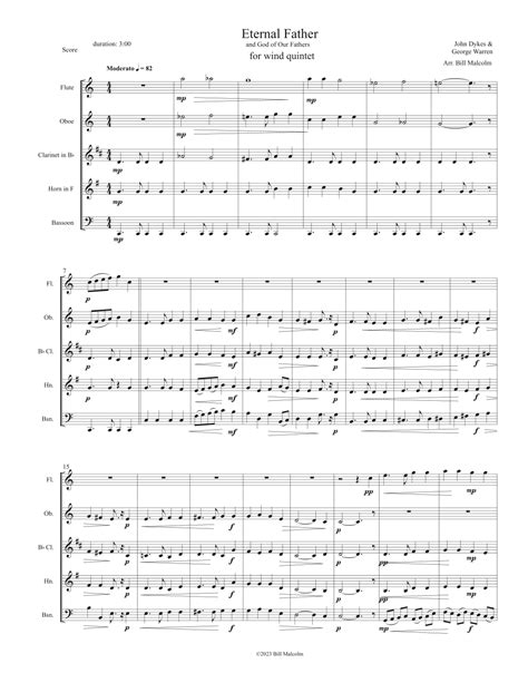 Eternal Father For Wind Quintet Arr Bill Malcolm Sheet Music John Dykes And George Warren