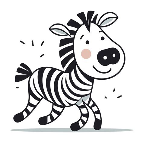 Premium Vector Zebra Vector Illustration Cute Cartoon Zebra Isolated