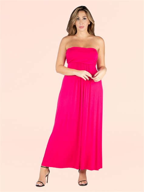 Plus Size Strapless Maxi Dress 24seven Comfort Apparel