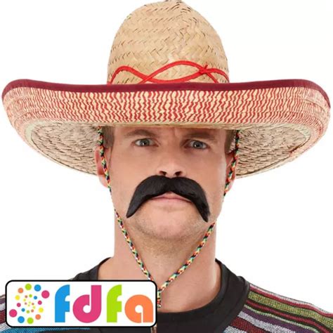 Smiffys Mexican Sombrero Straw Hat Extra Large Adults Mens Fancy Dress