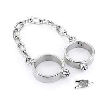 Stainless Steel Ankle Bondage Sex Toys Male Metal Restraints Devices Adult Games For Bdsm Toys