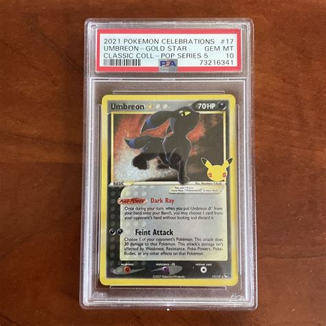 Mavin Psa 10 ⭐️ Pokemon Umbreon Gold Star 17 Celebrations 25th