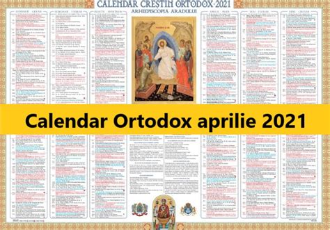 Calendar Ortodox Aprilie 2021 Ce Sărbători Religioase Sunt în Această