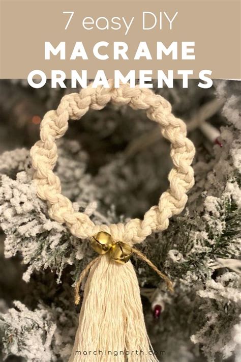 A Macrame Christmas Ornament Hanging On A Tree Macrame Ideas Macrame