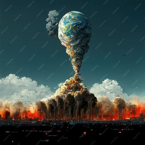 Earth And Sky Collapse Destruction Premium Ai Generated Image