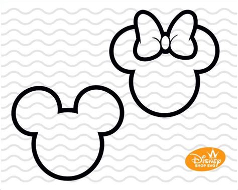 Mickey And Minnie Outline Head Svg Disney Dad And Mom Shirt Etsy In