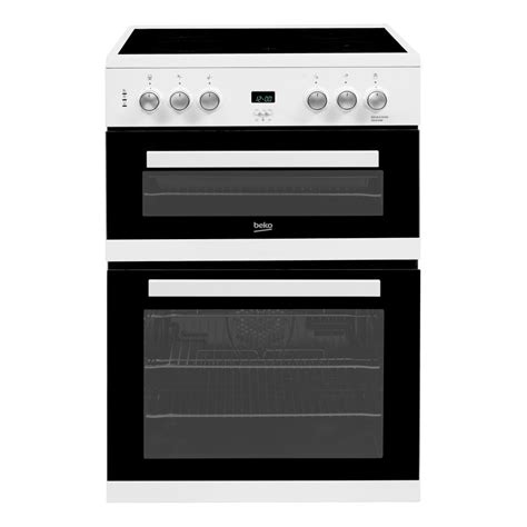 Beko Edc Freestanding Cm Ceramic Hob Double Oven Electric Cooker