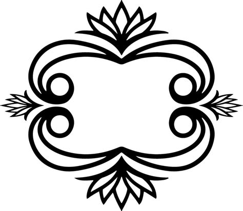 Vintage element Damask frame border pattern Engraving stencil ...