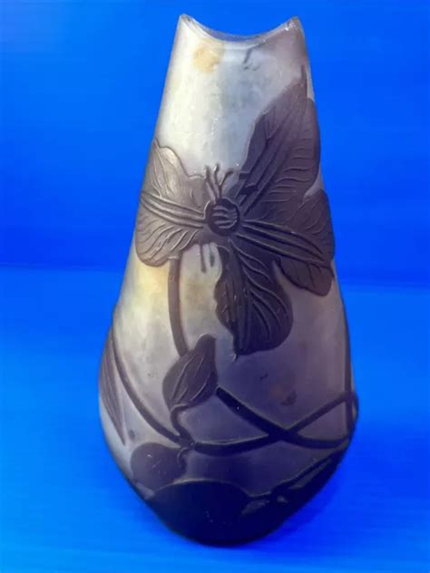 Emile Galle Art Nouveau Vase Miniature D Cor D An Mones D Gag A L