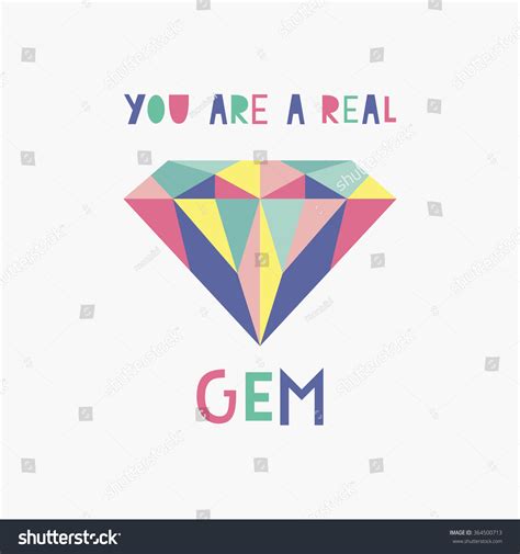 You Gem Card Vector Illustration Stock Vector 364500713 Shutterstock