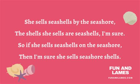 She Sells Seashells by the Seashore Tongue Twister 🐚