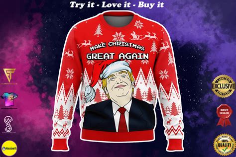 Special Edition Make Christmas Great Again Trump All Over Printed