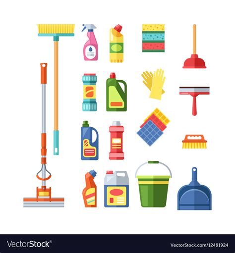 Vector Art Set Of Icons For Cleaning Tools House Cleaning Cleaning