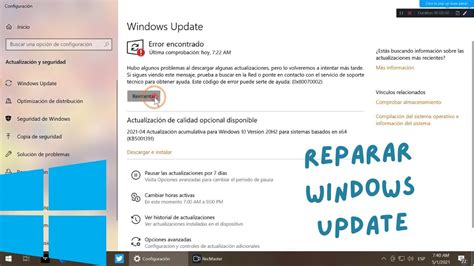 Reparar Windows Update Windows Update No Se Actualiza YouTube