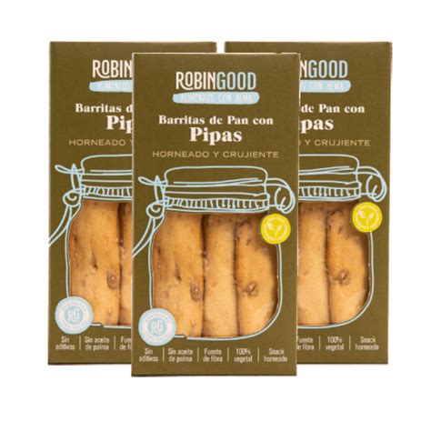 Comprar Palitos De Pan Con Pipas RobinGood 3 Cajas De 100 G A Buen