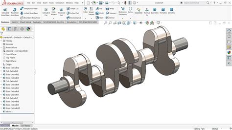 Solidworks Tutorial Crankshaft Youtube