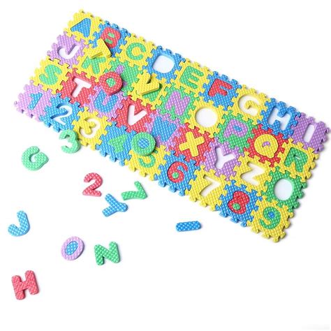 Mini 36pcs Puzzle Kid Toy Alphabet 0-9 A-Z Letters Numeral Foam Mat 4894425340935 | eBay