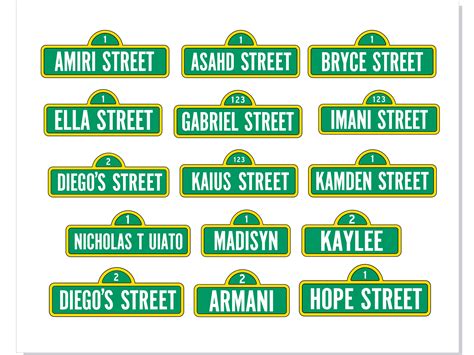 Personalized Sesame Street Sign Template