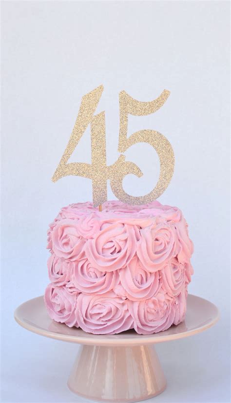 Glitter 45 Topper 45 Cake Topper Big 45 45th Birthday 45 Etsy