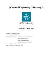 Impact Of Jet Docx Chemical Engineering Laboratory Segi University