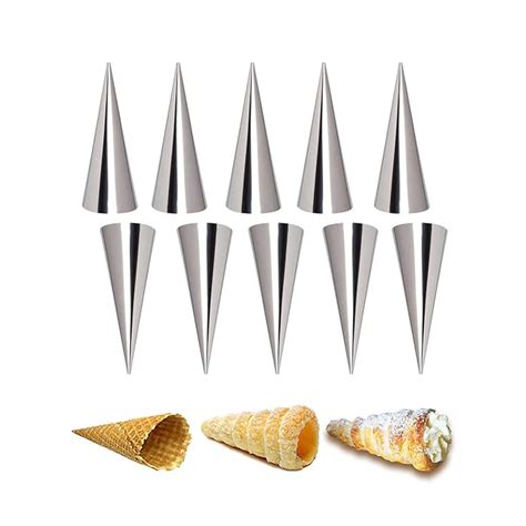 Buy Cream Horn Cones Molds VolksRose 10 PCS Stainless Steel Large