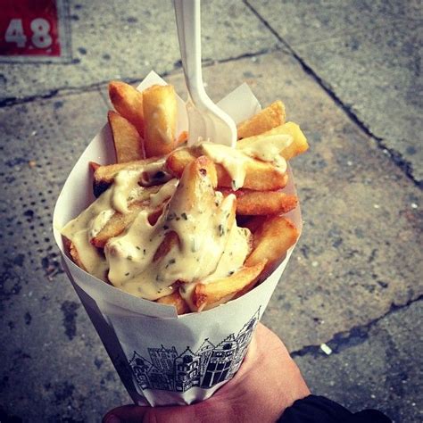 Belgian Fries With Spicy Garlicrosemary Mayo Food Belgium Food