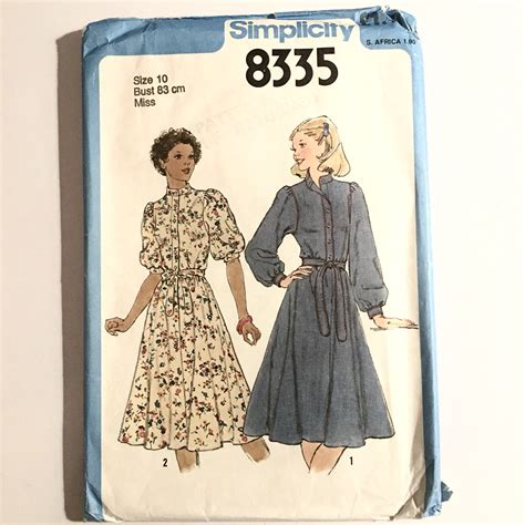 Sewing Patterns Vintage 1971 Simplicity 9709 Misses Retro Dress In Two Lengths Sewing Pattern