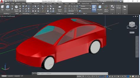 AutoCAD 3D, how to drawing car, 3D car Part #3 - YouTube