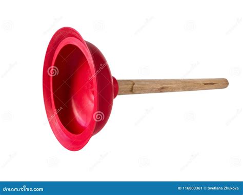 Bright Red Rubber Plunger Isolated On White Stock Image Image Of