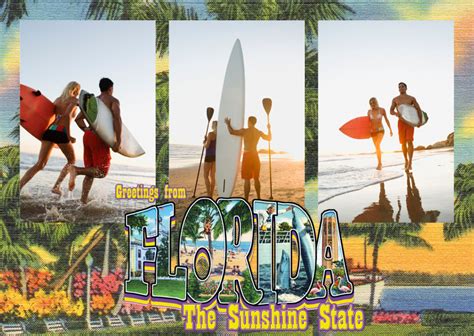 Large Letter Postcard Site Greetings From Florida The Sunshine State Vacation Cards