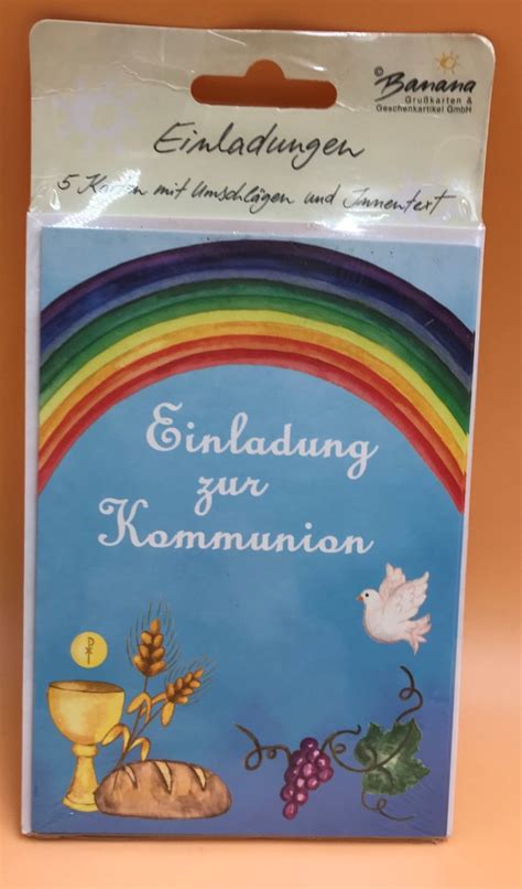 Einladungskarten Zur Kommunion 5er Set 5 Stück Im Topper Mit Brie