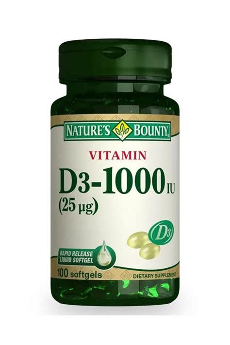 Nature S Bounty Vitamin D3 1000 IU 100 Softgel