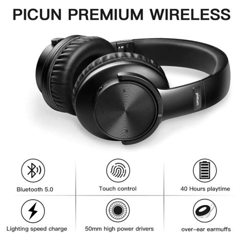 Picun B8 Wireless Touch Control Wireless Headphone Bluetooth 50