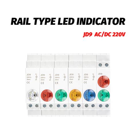 Din Rail Mount Led Signal Lamp Series Ac Dc V V Indicating Pilot