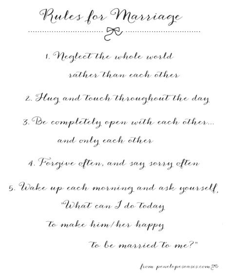 Rules For A Happy Marriage » Penelopes Oasis