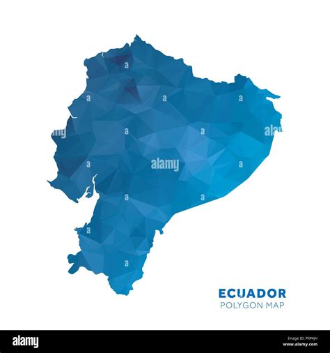 Karte Von Ecuador Blaue Geometrische Polygon Karte Stock Vektorgrafik