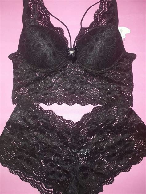 Conjunto Lingerie Preta Nova Lingerie Feminina Helena Nunca Usado