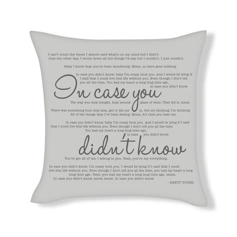 In Case You Didnt Know Song Lyrics Cushion Cover Music Etsy Uk