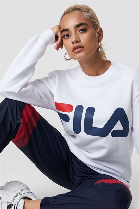 Fila Classic Logo Sweat White In Bright White Modesens Sportswear Women Sportswear Fitness