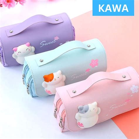 Jual Kawa Kotak Pensil Squishy Lucu Kain Pencil Case Aesthetic