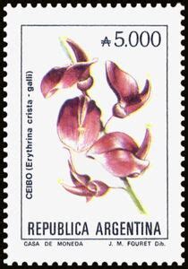 Stamp Ceibo Erythrina Crista Galli Argentina Flowers Austral Gz