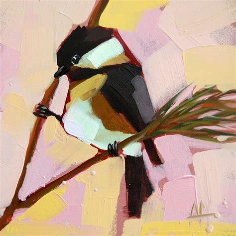 A Painting Of A Bird Sitting On A Branch