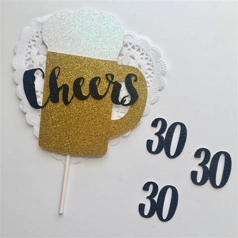 Cheers To 30 Years Cake Topper Cheers Cake Topper Beers Cake Etsy